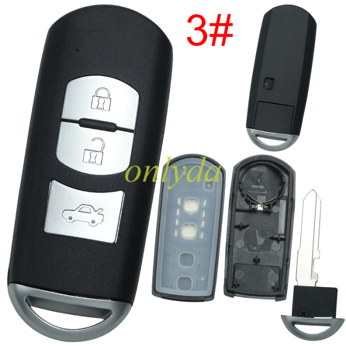 Free shipping 5pcs/lot For Mazda  remote key blank without logo place, pls chose the button
