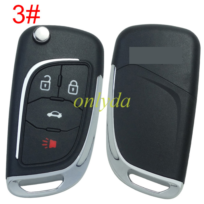 Free shipping 5pcs/lot For Chevrolet modified folding remote  key shell  HU100 blade，with cross badge place, pls choose the button
