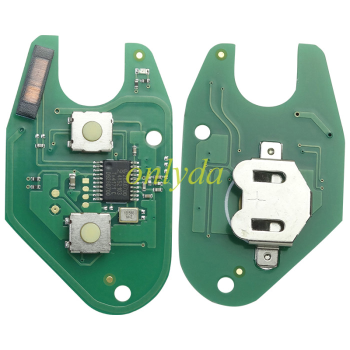 Free shipping For Renault Clio ,Kango  2button remote with 434mhz after 2000 year with NXP26A0- aftermarket pcf7947  chip inside，please choose the blade