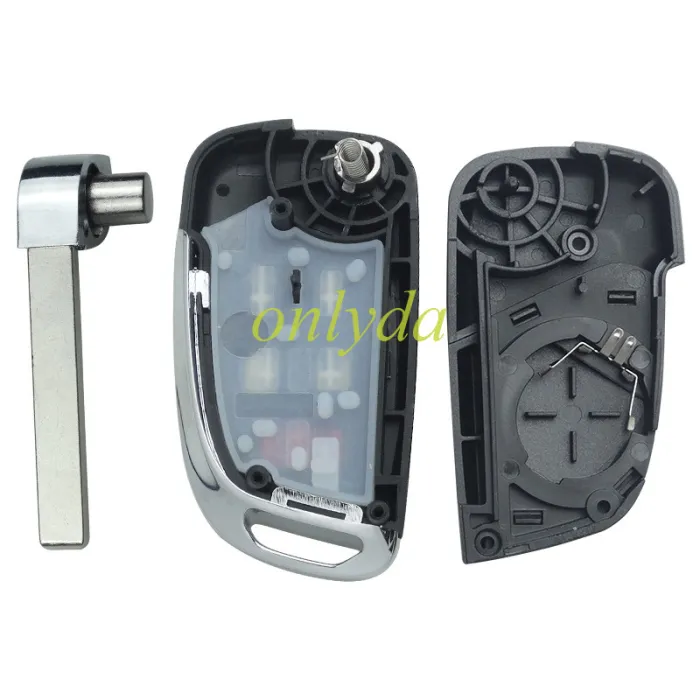 For Chevrolet modified folding remote  key shell  HU100 blade，with cross badge place, pls choose the button