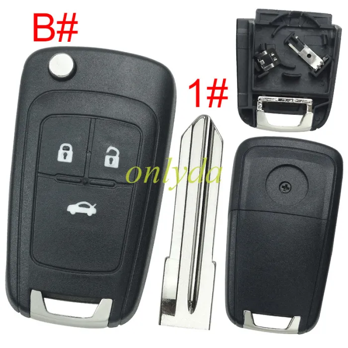For Buick  remote key shell replacement  with battery clamp with round badge place,   pls choose the button and blade