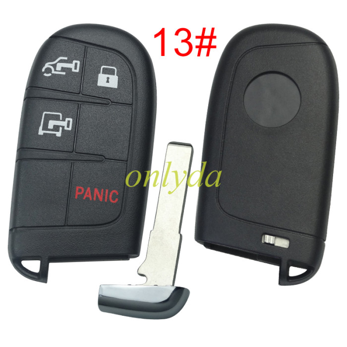 Free shipping 10pcs/lot For Fiat  remtoe key blank with logo , pls choose button