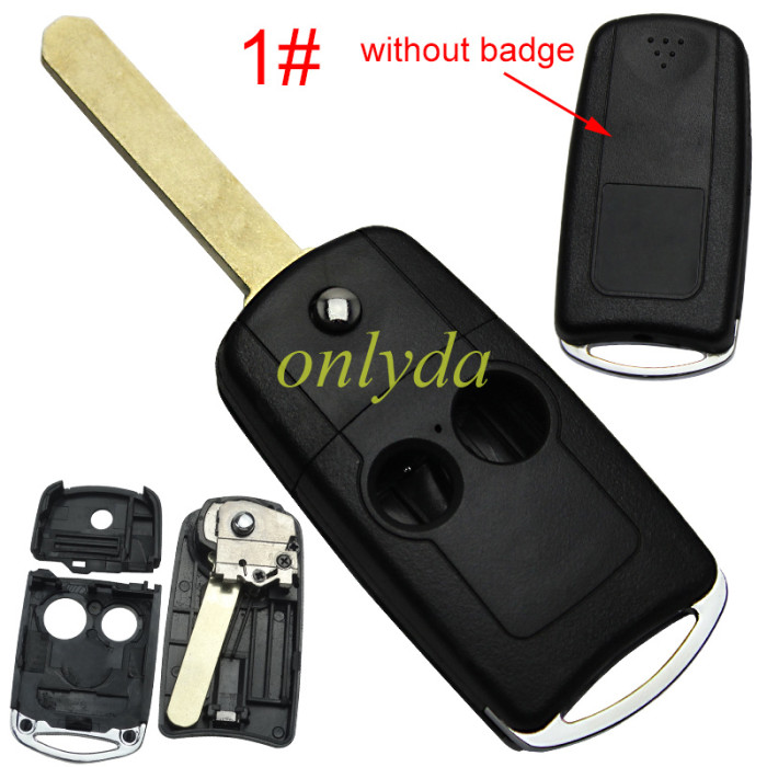 Free shipping 5pcs/lot For Acura   Flip Rmote Key shell & HON66 blade without badge place,please choose the button type