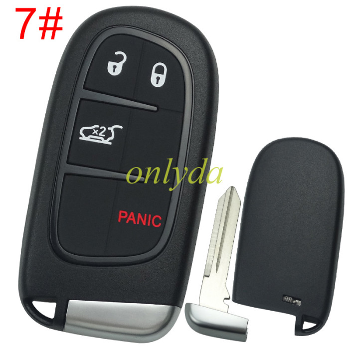 Free shipping 10pcs/lot For Chrysler  remote key shell with blade CY24，the key pad cant be removed，without badge place , pls choose button