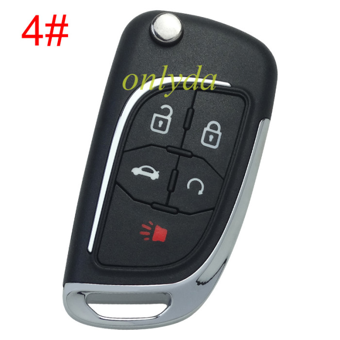 Free shipping 5pcs/lot For Chevrolet modified folding remote  key shell  HU100 blade，with round  badge place, pls choose the button