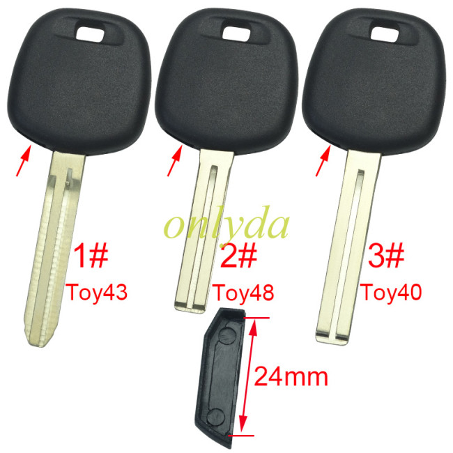Free shipping 10pcs/lot For Lexus transponder key blank  with blade,wihtout badge  Soft plastic handle,1# Toy43 ,2#Toy48,3#Toy40 ,pls choose blade model