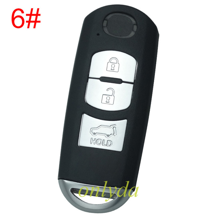 Free shipping 5pcs/lot For Mazda  remote key blank with blade ( 3parts)，with  badge place, pls choose the button
