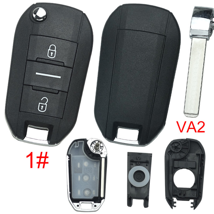 Free shipping 10pcs/lot For Citroen remote key shell without badge, blade VA2. Pls choose the button type