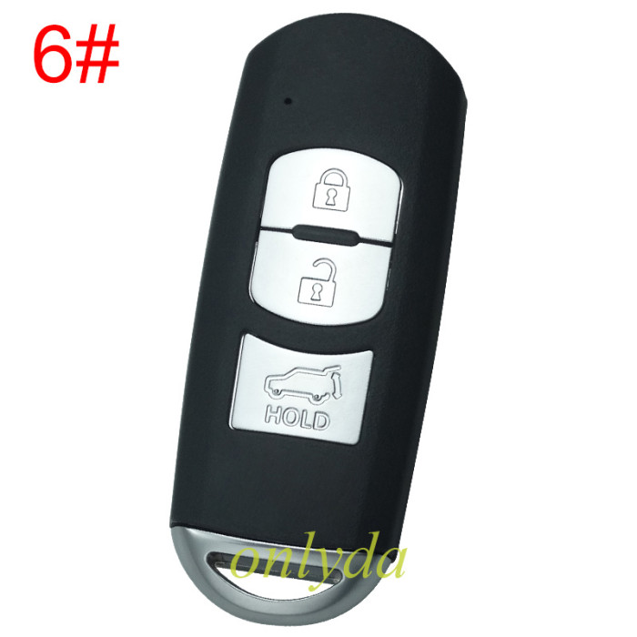 Free shipping 5pcs/lot Mazda  remote key blank with blade ( 3parts)，with  original badge palce, pls choose the button