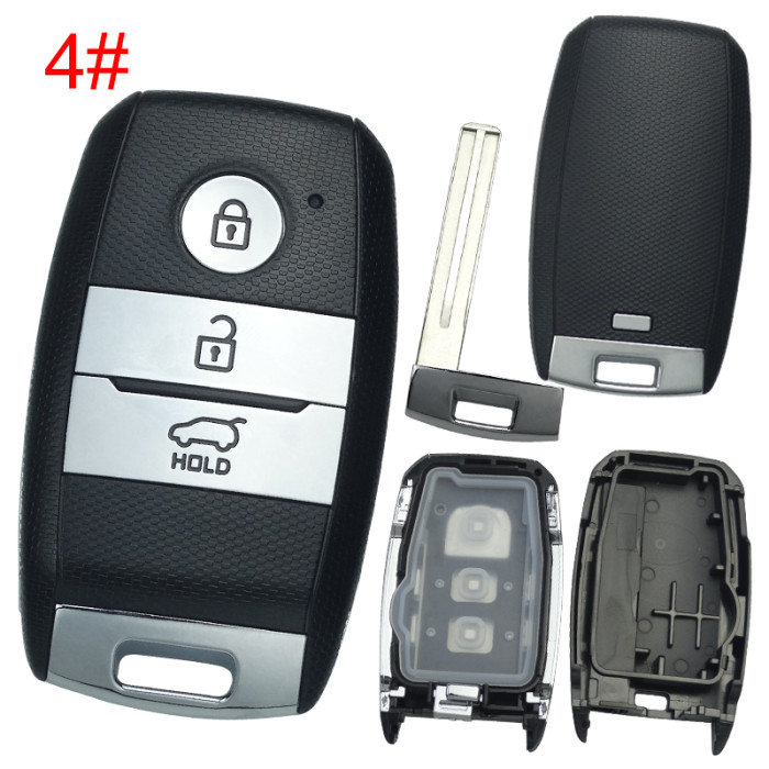 Free shipping 5pcs/lot For KIA 3+1 button remote key blank without badge  , pls choose button