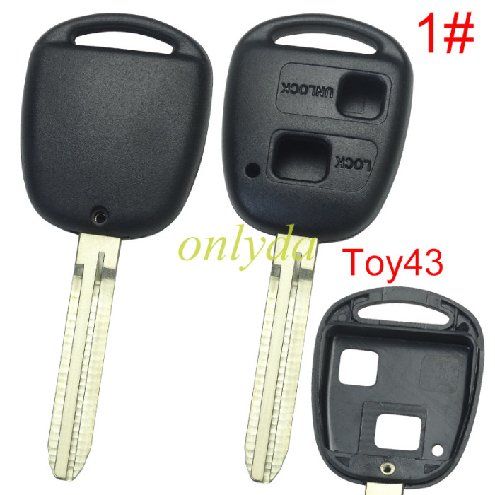 Free shipping 10pcs/lot For Lexus 2 Button Remote key blank without badge,pls choose blade model