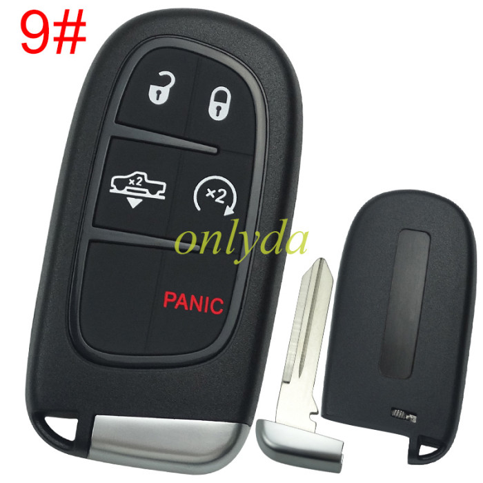Free shipping 5pcs/lot For Chrysler  remote key shell with blade CY24，the key pad cant be removed，with badge place , pls choose button