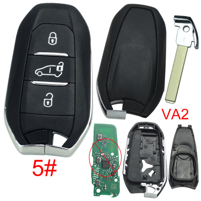 Free shipping 5pcs/lot For Vauxhall remote key shell without badge, blade VA2. Pls choose the button type