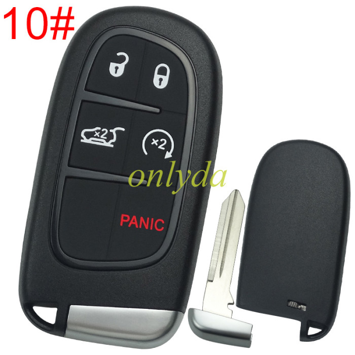 Free shipping 10pcs/lot For Chrysler  remote key shell with blade CY24，the key pad cant be removed，without badge place , pls choose button