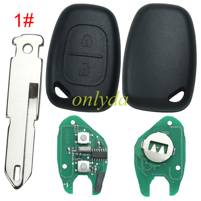 Free shipping KYDZ MADE Renault:Kangoo II2004-2011 , Master II 2003-2010,Traffic II 2002-2010 Opel:Vivaro,Movano 2004-2010 Nissan interstar 2004-2014 2 button remote key pcf 7946-433mhz  before 2000 year ,please choose the blade