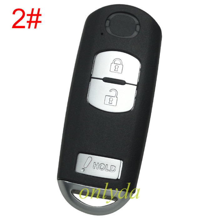 Free shipping 5pcs/lot For Mazda  remote key blank with blade ( 3parts)，with  badge place, pls choose the button
