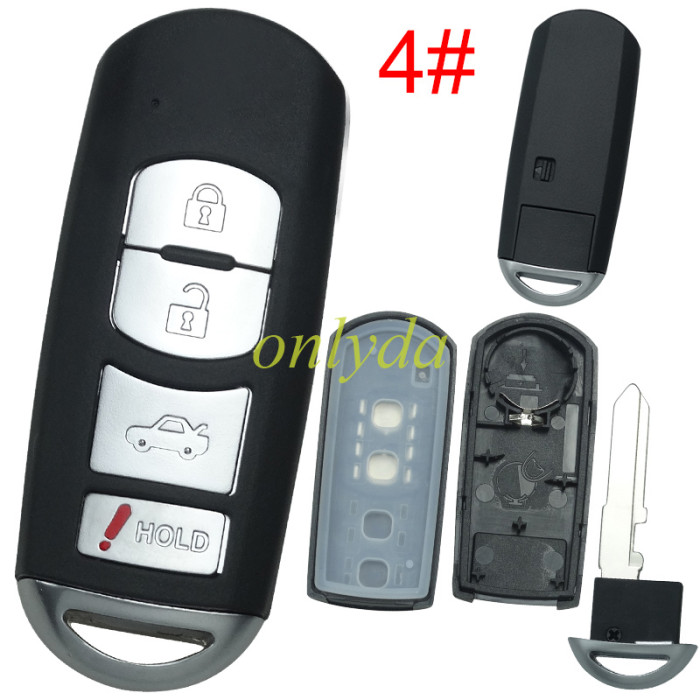 Free shipping 5pcs/lot For Mazda  remote key blank without logo place, pls chose the button