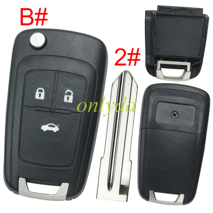 Free shipping 5pcs/lot For Chevrolet  remote key shell replacement  without battery clamp with square badge place,   pls choose the button and blade
