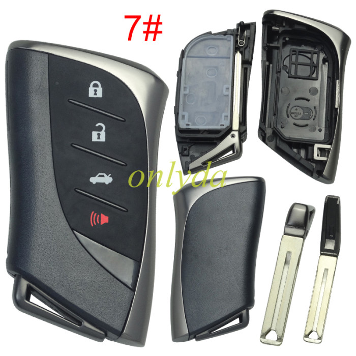 Free shipping For Lexus  modified remote key blank with blade without badge , pls choose button