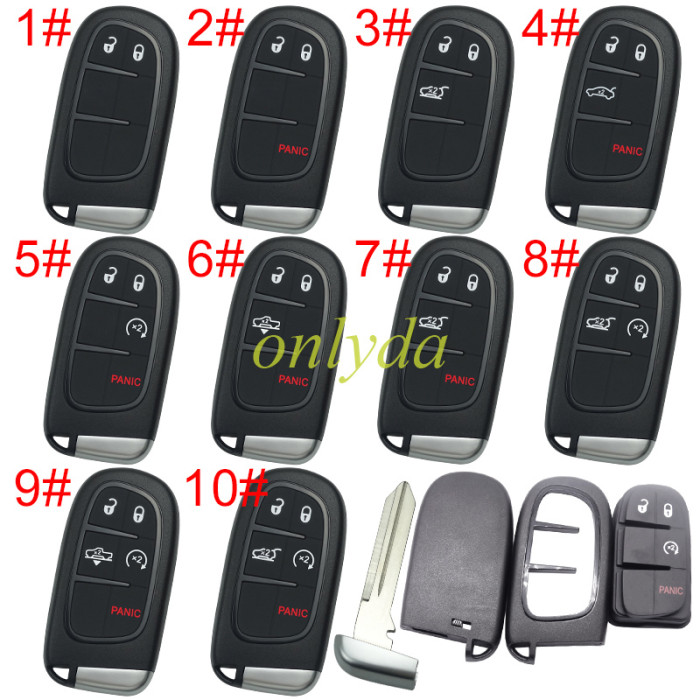 Free shipping 10pcs/lot For Chrysler  remote key shell with blade CY24，the key pad cant be removed，without badge place , pls choose button