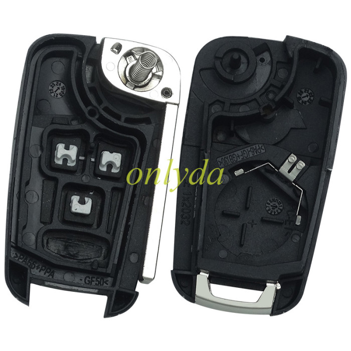 Free shipping 10pcs/lot For Chevrolet remote key blank HU100 blade with round badge place, pls choose the button