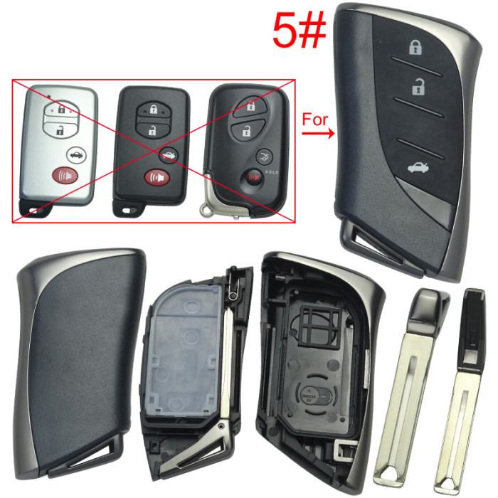 Free shipping For Lexus  modified remote key blank with blade without badge , pls choose button
