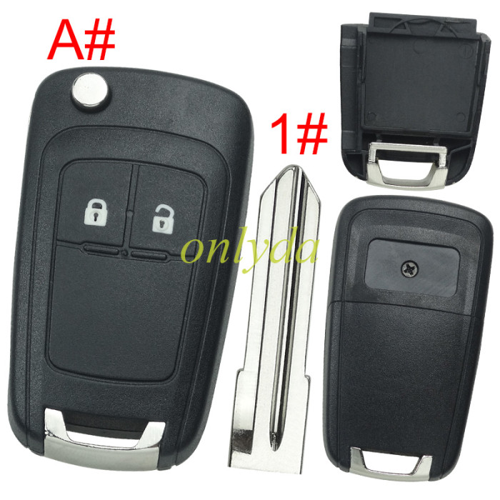 Free shipping 5pcs/lot For Chevrolet  remote key shell replacement  without battery clamp with square badge place,   pls choose the button and blade