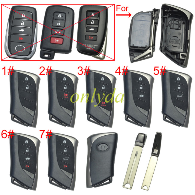 Free shipping For Lexus  modified remote key blank with blade with badge , pls choose button