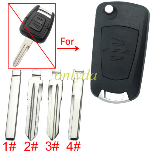 Free shipping 10pcs/lot For Opel modified 2 Button remote key shell with round badge place, pls choose the blade