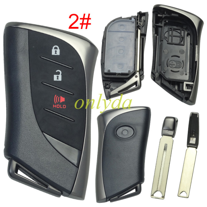 Free shipping For Lexus  modified remote key blank with blade with badge , pls choose button