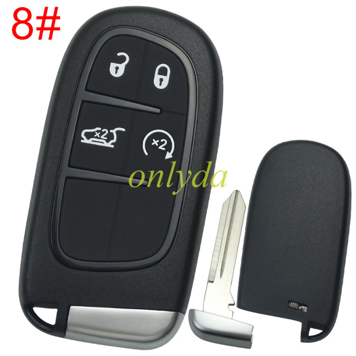 Free shipping 10pcs/lot For Chrysler  remote key shell with blade CY24，the key pad cant be removed，without badge place , pls choose button
