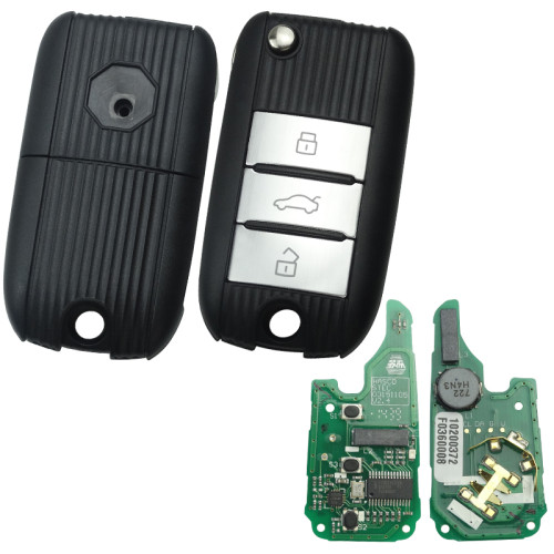 Free shipping For MG ZS keyless go with 47 chip 3 button 433MHZ remote key Original PCB +aftermarket shell