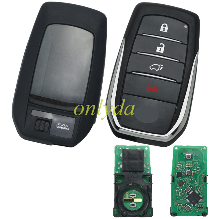 Free shipping For Toyota Fortuner original 3+1 button remote key with 312-314 mhz with Toyota H chip