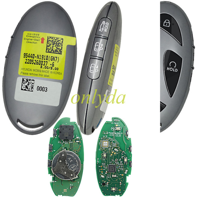 Free shipping Genuine / OEM Hyundai Grandeur 2023 Genuine Smart Remote Key 4+3 Buttons 433MHz FOB-Smart Key  HITAG 128-bits AES ID4A NCF29A1MFCC ID TQ8-FOB-4F61U43  95440-N1910(GN7) 2205260037-6