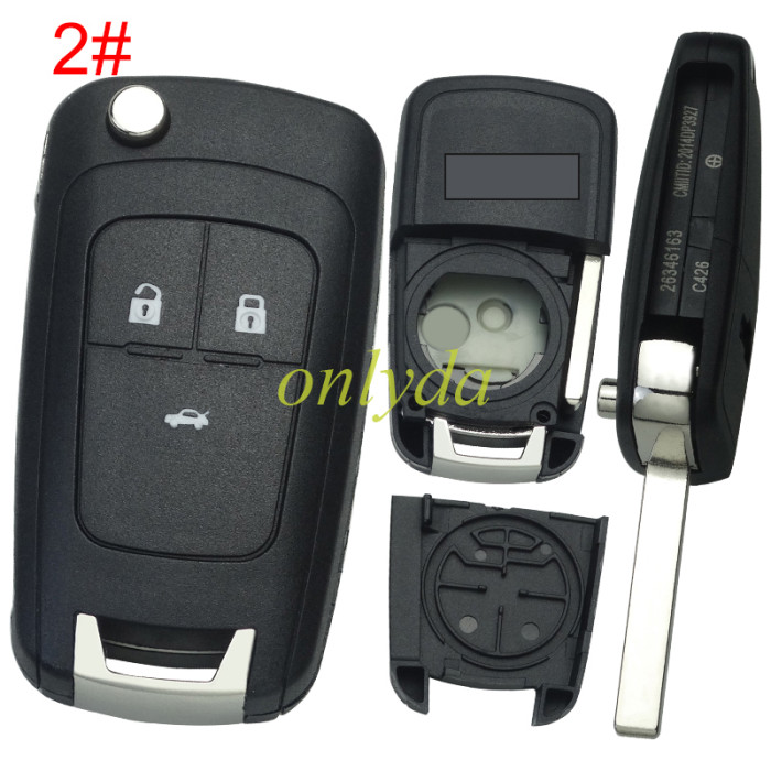 Free shipping 10pcs/lot For Chevrolet  remote key shell replacement   with cross badge place,   pls choose the button and blade