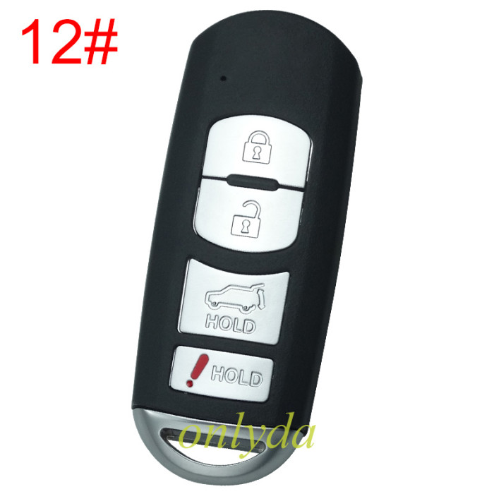 Free shipping 5pcs/lot For Mazda  remote key blank with blade ( 3parts) without badge, pls choose the button