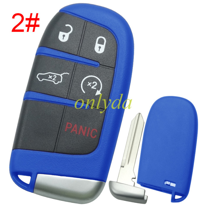 Free shipping 5pcs/lot For Chrysler key blank with blue color without badge， pls choose button