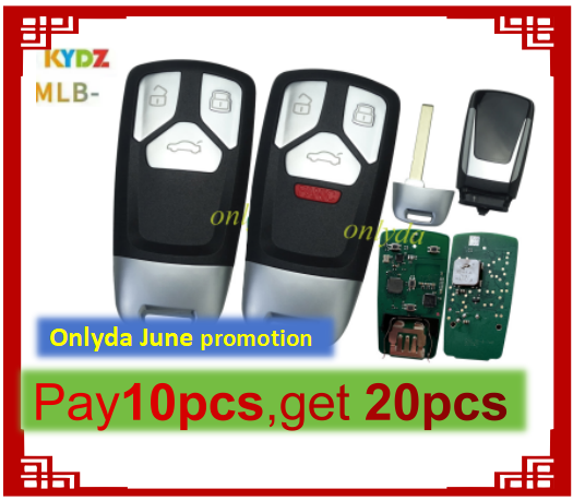 Free shipping KYDZ  MLB key for Audi Keyless remote key with 433.92mhz
