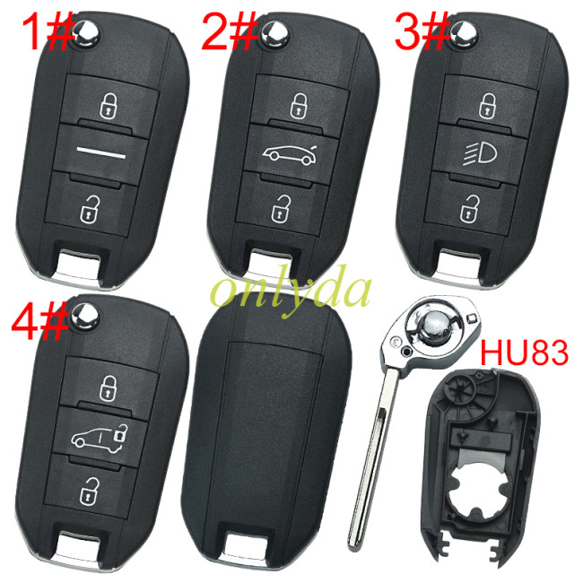 Free shipping 5pcs/lot European Style  for Toyota remote key shell without Badge , HU83 ​blade , pls choose button