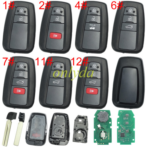 Free shipping 2019-2021 Toyota Corolla Remote smart key  PN:8990H-12010 4A chip  231451-2000 FCCID:  HYQ14FBN   434mhz, pls choose button