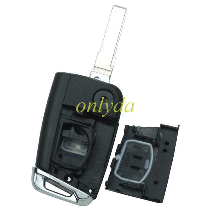 Free shipping KYDZ Brand VW  MQB platform 3 button Keyless flip remote key  with AES ID48 chip-434mhz , used for T-Cross,  ect, pls choose balde and button