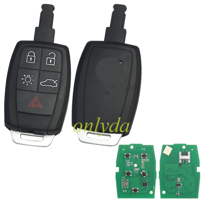 Free shipping For volvo 5 button remote key ID48 433.92MHZ unkeyless  31300258 2008+ S40 C30  FCC ID:KR55WK49259 CMIIID:2006DJ3174