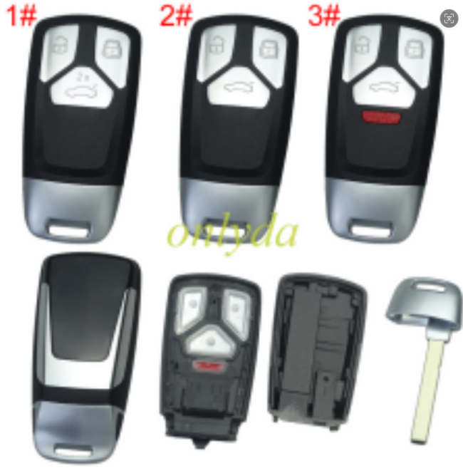 For Audi  remote key blank without badge, pls choose button