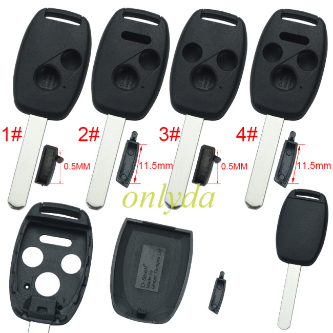 Free shipping 5pcs/lot Super Stronger GTL shell  Honda upgrade remote key shell without badge（With chip slot place)