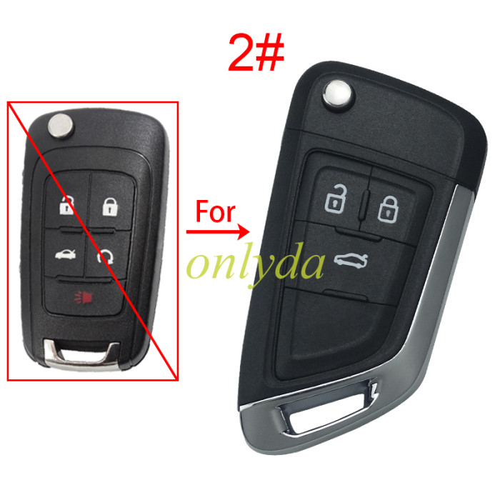 Free shipping 5pcs/lot For Chevrolet modified remote key shell with cross badge place, pls choose the button