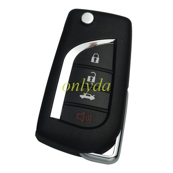 XKTO12EN Xhorse  Wire Remote Key for Toyota type Flip 4 Buttons