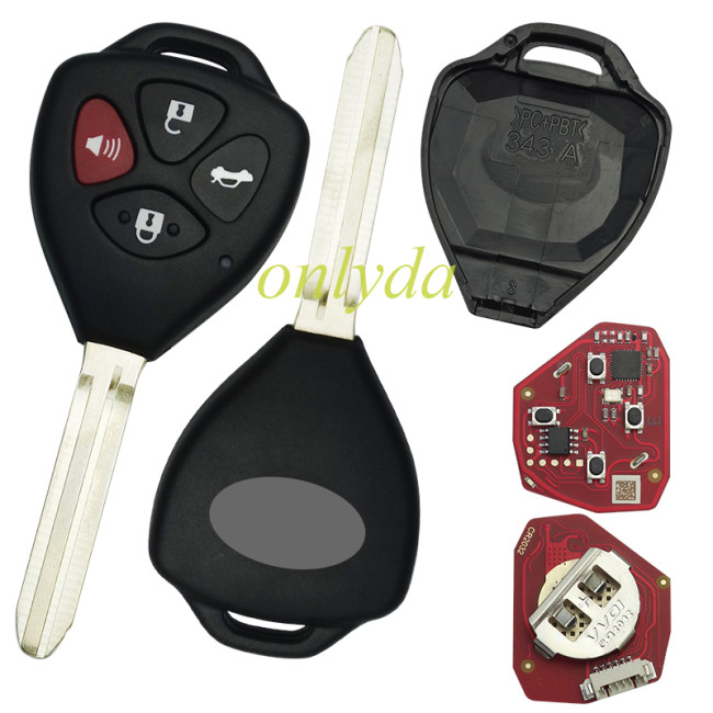 XKTO22EN Xhorse Universal Wired Remote Key 4 BUTTONS for Toyota