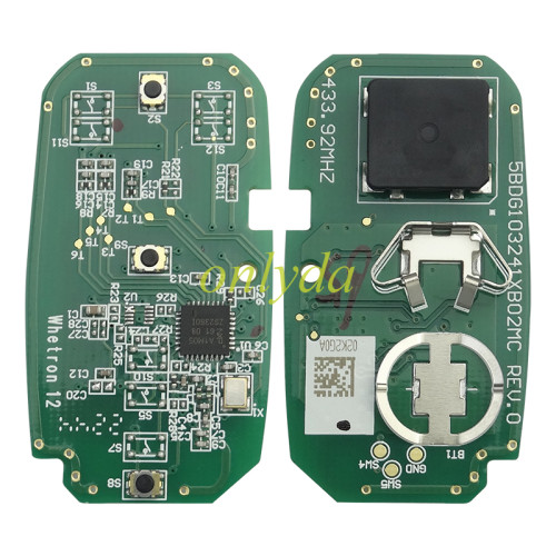 Free shipping original Chevrolet keyless go  3 button remote key with 433.92MHZ with 4A chip