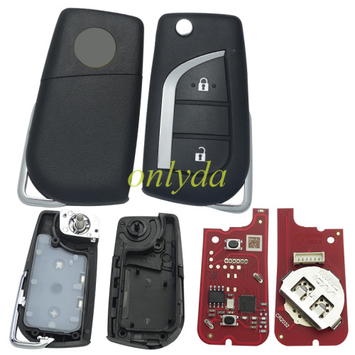 Free shipping XHORSE XKTO01EN For Toyota Style 2 button Wire Universal Remote Key
