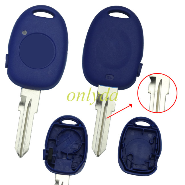 Free shipping 5pcs/lot For Fiat  1 button remote  key blank with badge (blue color)